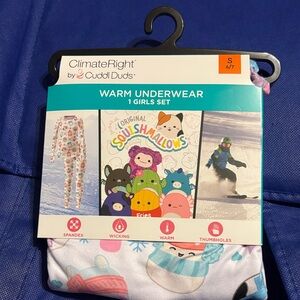 ClimateRight by Cuddl Duds! Squishmallow Warm Underwear set! S 6/7 Pajamas!